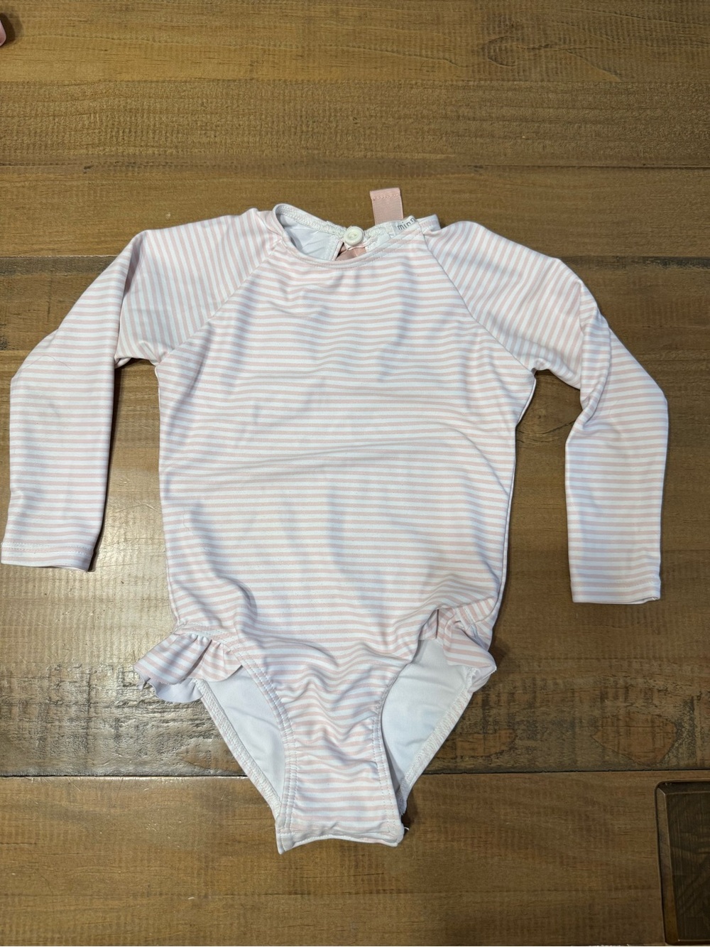 Minnow Pink Striped Rashguard - 2T